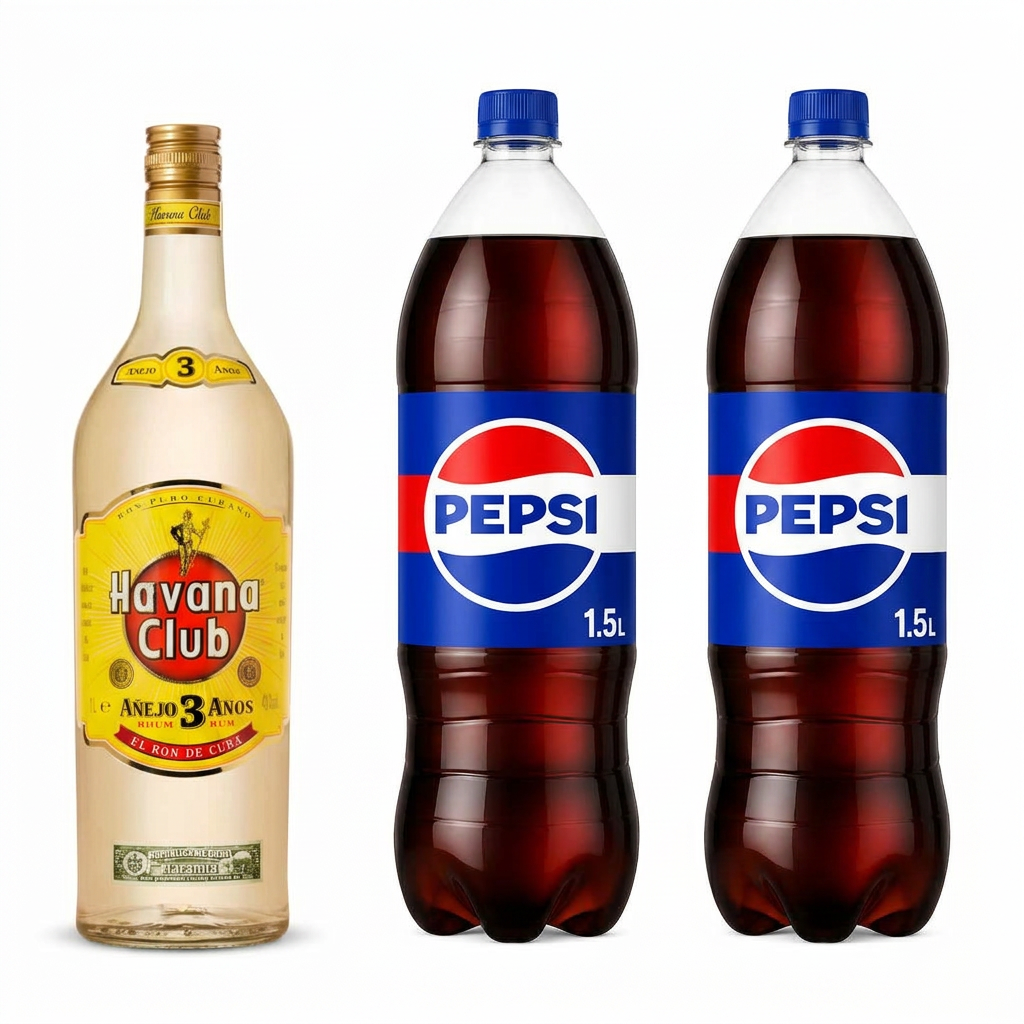 Havana Club 3YO 1l + 2x Pepsi 1,5l