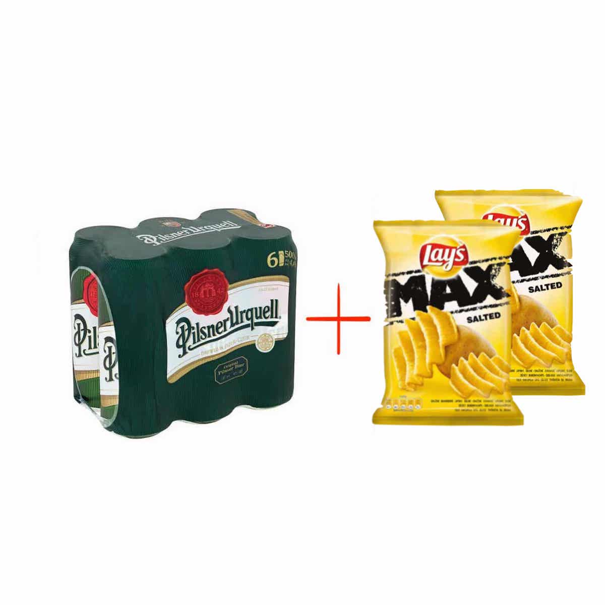 6x Pilsner Urquell 12° + 2x Lays Maxx